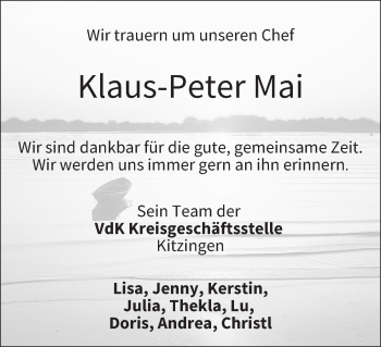 Anzeige von Klaus-Peter Mai von MGO