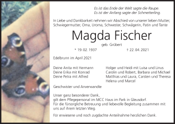 Anzeige von Magda Fischer von MGO