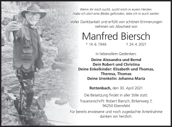 Anzeige von Manfred Biersch von MGO