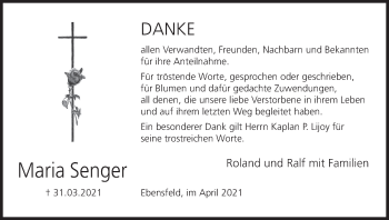 Anzeige von Maria Senger von MGO