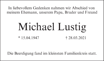 Anzeige von Michael Lustig von MGO