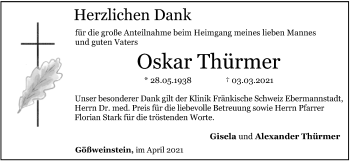Anzeige von Oskar Thürmer von MGO