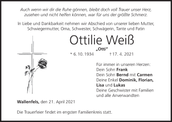 Anzeige von Ottilie Weiß von MGO