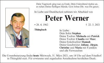 Anzeige von Peter Werner von MGO
