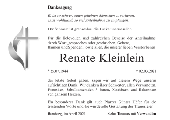 Anzeige von Renate Kleinlein von MGO
