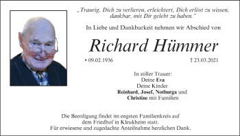 Anzeige von Richard Hümmer von MGO
