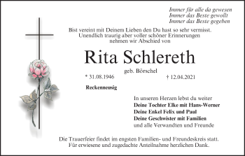 Anzeige von Rita Schlereth von MGO
