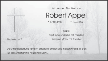 Anzeige von Robert Appel von MGO