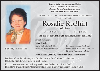 Anzeige von Rosalie Roßhirt von MGO