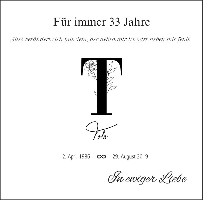  Traueranzeige für Tobias Knauer vom 03.04.2021 aus MGO