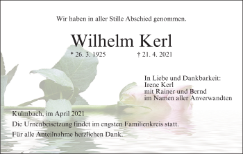 Anzeige von Wilhelm Kerl von MGO