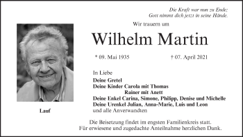 Anzeige von Wilhelm Martin von MGO