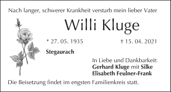 Anzeige von Willi Kluge von MGO
