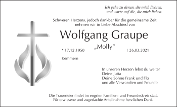 Anzeige von Wolfgang Graupe von MGO