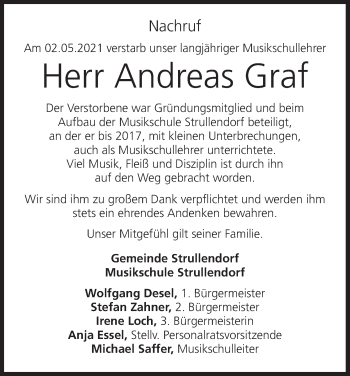 Anzeige von Andreas Graf von MGO