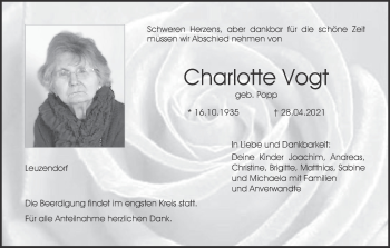 Anzeige von Charlotte Vogt von MGO
