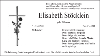 Anzeige von Elisabeth Stöcklein von MGO