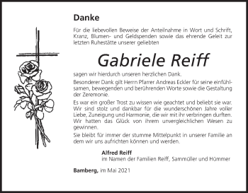 Anzeige von Gabriele Reiff von MGO
