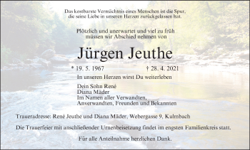 Anzeige von Jürgen Jeuthe von MGO