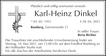 Anzeige von Karl-Heinz Dinkel von MGO