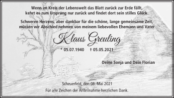 Anzeige von Klaus Greuling von MGO