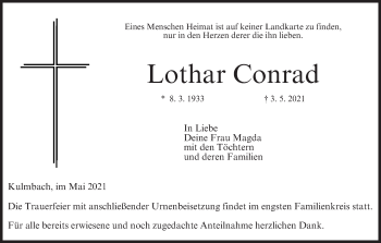 Anzeige von Lothar Conrad von MGO