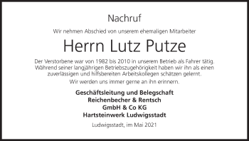 Anzeige von Lutz Putze von MGO