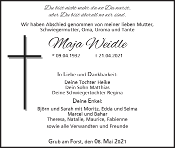 Anzeige von Maja Weidle von MGO