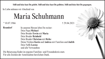 Anzeige von Maria Schuhmann von MGO