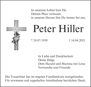 Anzeige von Peter Hiller von MGO