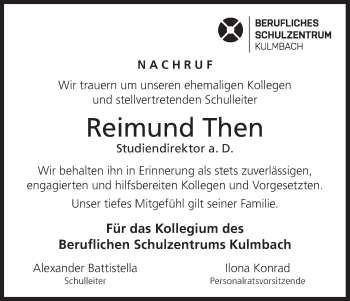 Anzeige von Reimund Then von MGO