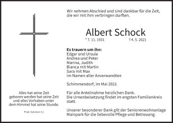 Anzeige von Albert Schock von MGO
