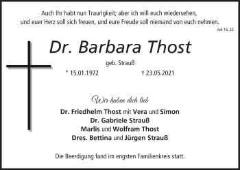 Anzeige von Barbara Thost von MGO