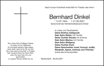 Anzeige von Bernhard Dinkel von MGO