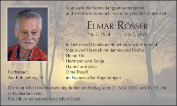 Anzeige von Elmar Rösser von MGO