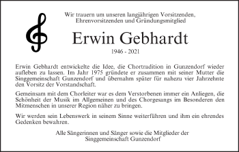 Anzeige von Erwin Gebhardt von MGO