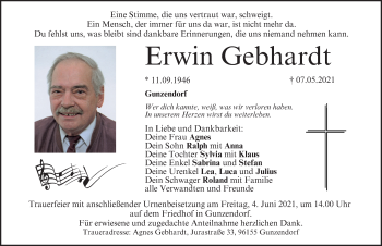 Anzeige von Erwin Gebhardt von MGO