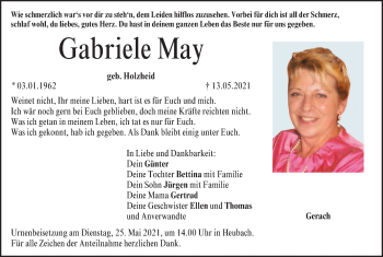 Anzeige von Gabriele May von MGO