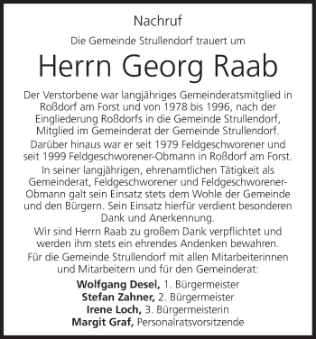 Anzeige von Georg Raab von MGO