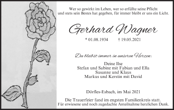 Anzeige von Gerhard Wagner von MGO