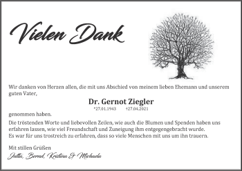 Anzeige von Gernot Ziegler von MGO