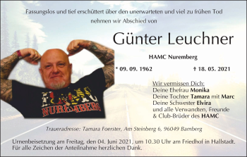 Anzeige von Günter Leuchner von MGO