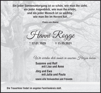 Anzeige von Hanni Rogge von MGO