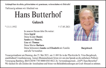 Anzeige von Hans Butterhof von MGO
