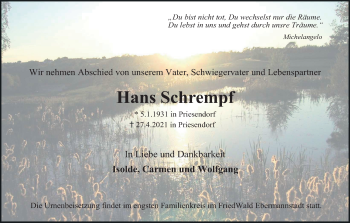 Anzeige von Hans Schrempf von MGO