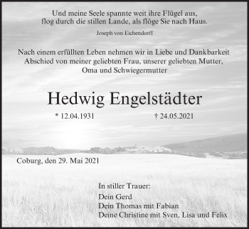 Anzeige von Hedwig Engelstädter von MGO