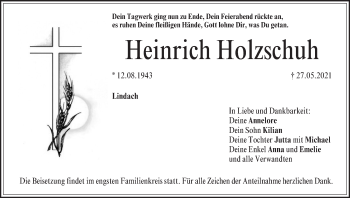 Anzeige von Heinrich Holzschuh von MGO