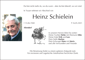 Anzeige von Heinz Schielein von MGO
