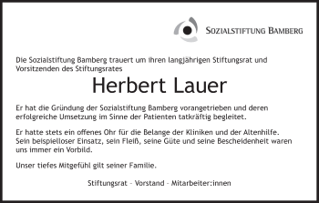 Anzeige von Herbert Lauer von MGO