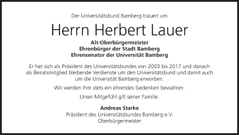 Anzeige von Herbert Lauer von MGO